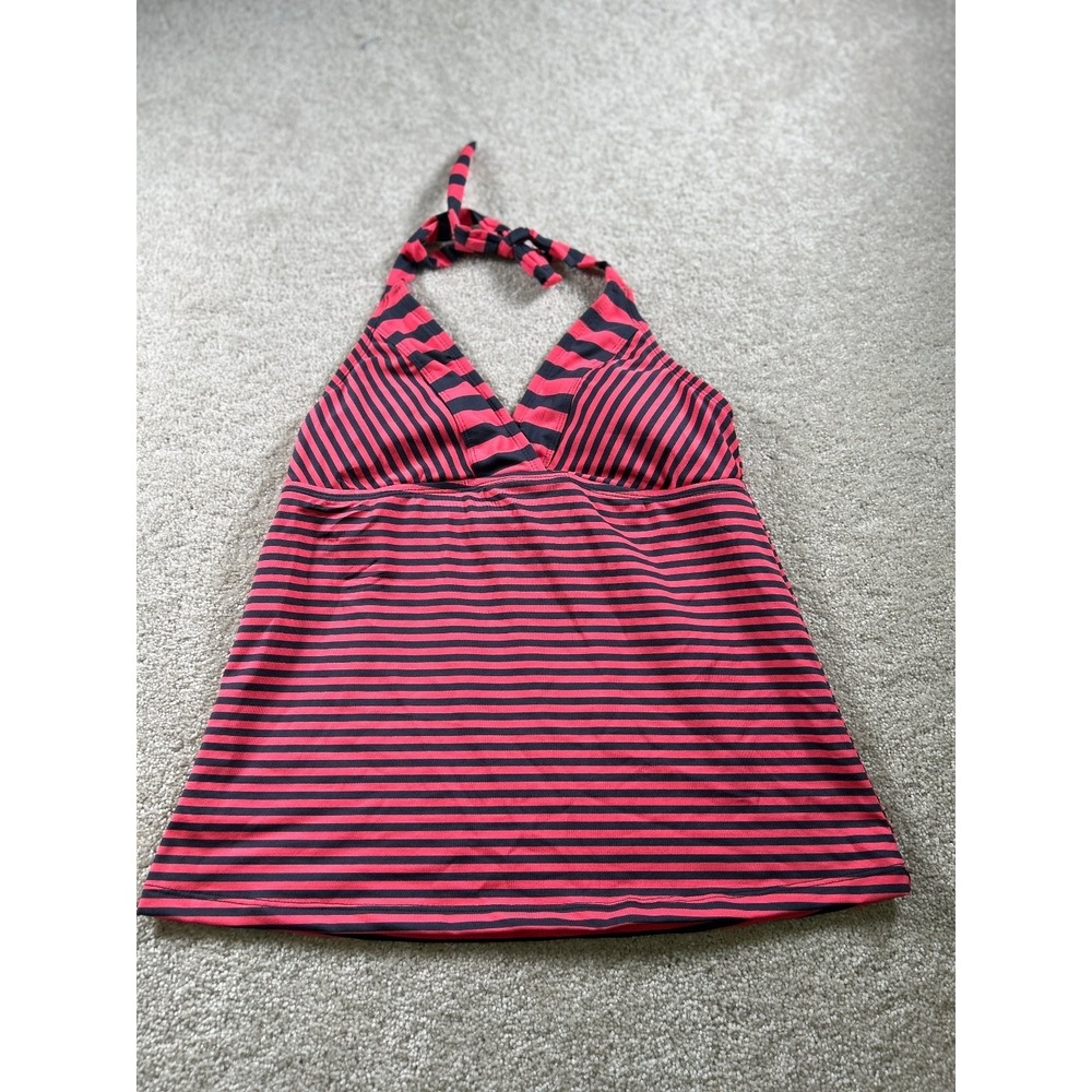 Mossimo Swimwear Women's Red Black Striped Tankini Top Small